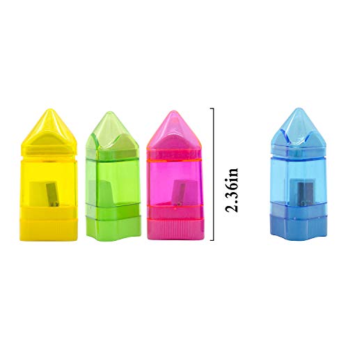 Alpurple 20 Packs Single Hole Manual Pencil Sharpener with Eraser Receptable for Regular Sized Pencils and Crayons for School, Office and Home - Thumbnail 5