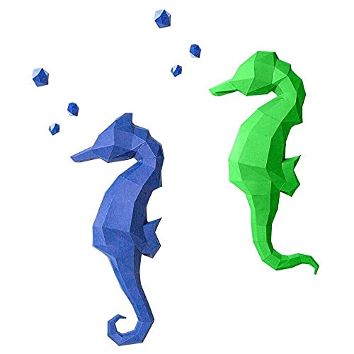 Papercraft World - DIY Craft - 3D Paper Ornaments (2 Seahorses)