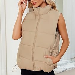 Century Star Khaki Puffer Vest for Women's