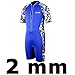 Kids Wetsuit Shorty Thermal Swimsuit, 2mm Neoprene Wetsuit One Piece Front Zip for Boys Toddler Youth Swimming Surfing Diving Snorkeling, SS005 (Blue, 4)