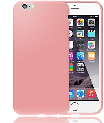 NALIA Case compatible with iPhone 6 6S, Ultra-Thin Minimalistic Hardcase Back Cover Protector Skin, Protective Shockproof Slim-Fit Smart-Phone Bumper Backcase Etui in Matt Look, Color:Light Pink