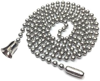 Brushed Nickel Pull Chain for Ceiling Fan and Light, 36-inches - 2 pack