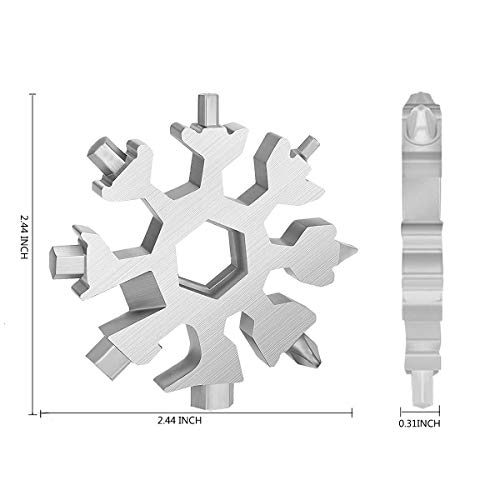 18-in-1 Snowflake Multi-Tool, Stainless Steel Screwdriver Opener Combination Compact Portable Outdoor Products Tool Card Keychain Bottle Opener