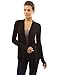 PattyBoutik Women's Drape Front Asym Hem Light Cardigan (Black L)