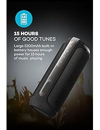 Altavoces Bluetooth súper ruidosos de 20 W y 15 horas, TaoTronics Altavoz portátil inalámbrico con sonido envolvente de 360 ??grados (controladores dobles de 10 W, control de volumen y control de pista, micrófono incorporado, llamadas telefónicas con mano