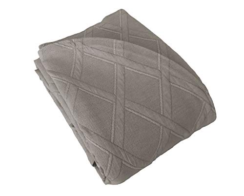 Europa Fine Linens Evora Matelasse Bedding, Bedspread King Size 120-Inch by 120-Inch, Taupe