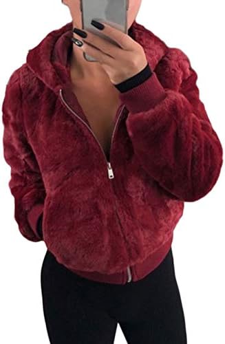 maroon fuzzy jacket