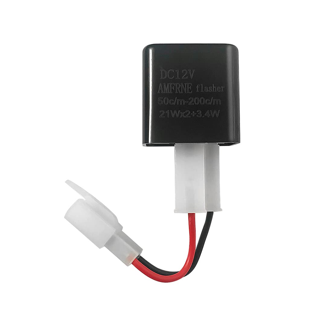 AMFRNE Adjustable 2-Pin Electronic LED Flasher Relay for Motorcycles ...