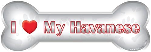 iLeesh i Love My Havanese Bone Car Magnet, Reflective Chrome