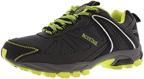 Pacific Trail Men's Pilot Trail Running Shoe, Dark Grey/Balck/Lime, 11 M US