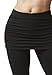 TLC Sport UK Women's Classic Waisted Gathered Skirt Yoga Tights Leggings with Over Skirt Black