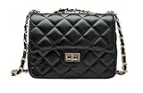 ilishop Women's Fashion Shoulder Bag Quilting Chain Cross Korean Ladies Handbag (Black)