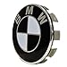 Toolacc Set of 4 - Wheel Center Caps Emblem Fit for BM W, 68mm Rim Center Hub Caps for BM W 1 3 5 6 7 X Z Series + Set of 4 Tire Valve Covers for BM W All Models(Black and White)