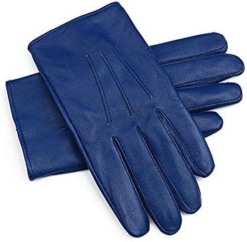 mens blue leather dress gloves Arezzo Men's Denim Blue Leather Driving Gloves