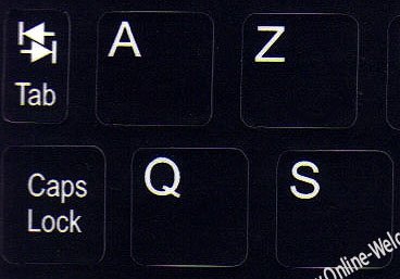 NETBOOK FRENCH-BELGIAN KEYBOARD STICKERS BLACK BACKGROUND FOR MINI LAPTOPS