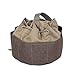 Ationgle Screw Bag, Bucket Parachute Bags Small Parts Bag Organizers, Waterproof Canvas with Drawstring In & Out 19-Pocket Khaki/Coffee