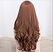 Bob shop Women's Long Hair Wig Long Wavy Cosplay Hair With Oblique Bangs（brown）