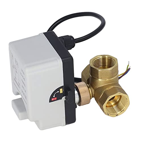Ball Valve 3 Way Motorized DN20 3 Wire 3/4in AC220V Brass Electric Actuator for Industrial Use