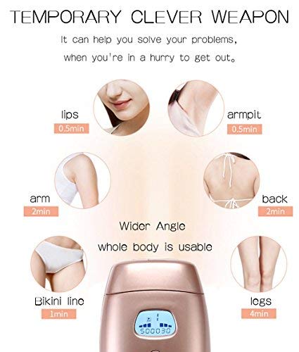 New Revolution at Home Use IPL Permanent Laser Hair Removal for 500,000 Flashes, LCD Epilator Electric 7-Speed Adjustment Automatic Sensing Pulsed Light Hair Painless for Body and Face (FDA Cleared) - Thumbnail 4
