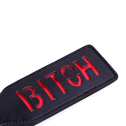 HOT! Slave Btch Slut SM Flog Spank Paddle Beat Submissive Slave BDSM Pink Kinky Fetish Whip Sluts Paddles Adult Sex Toys (32cm x 6.5cm, BTCH)