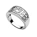 Myhouse Women Girls 18k White Gold Plated Rhinestone Heart Ring MOM Letter Ring For Mother's Day Gifts (9)