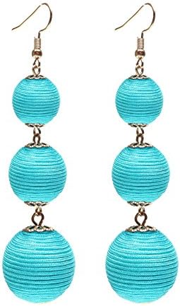 VK Accessories Thread Ball Dangle Earrings Thread Dangle Earrings Soriee Drop Earrings Beaded Ball Ear Drop