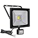 CLY 50W Motion Sensor Flood Lights Outdoor Security Floodlight Waterproof IP66 Cool White 6000K 4500 Lumens PIR Flood Lights (Without Plug)