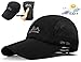 ELLEWIN Men's Baseball Cap UPF50 Hat W/Foldable Long Large Bill,One Size,Black