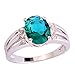 Psiroy 925 Sterling Silver Plated Oval Shaped Simulated Green Topaz Ring Size 9