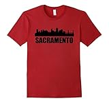 Men's Skyline Of Sacramento CA T-Shirt 3XL Cranberry