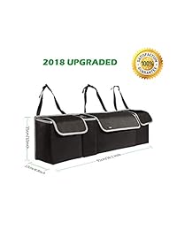 Organizador de maletero con tapa para asiento trasero de Pido, organizador de almacenamiento para SUV, furgoneta, minivan, Hatchback y camión   ahorra espacio en el suelo de tu maletero, L