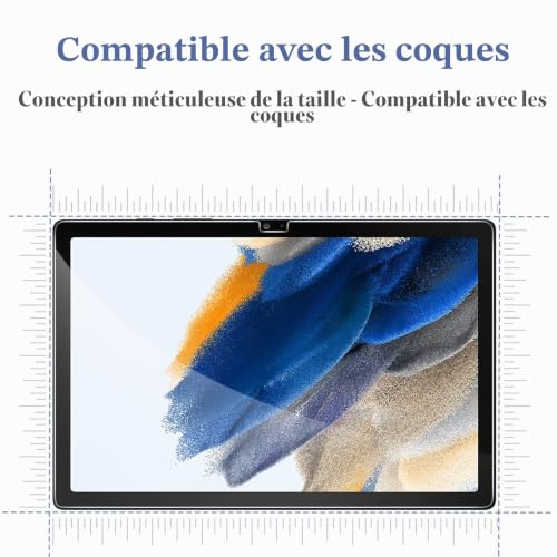 Gerutek [Pack of 2 Tempered Glass Screen Protector for Samsung Galaxy Tab A8 10.5 Inch 2021, SM-X200/X205 High Definition, 9H Hardness, Anti-Scratch, Screen Protector Film for Samsung Galaxy Tab A8 10.5 Inches