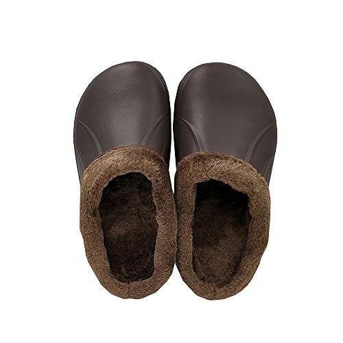 Women Fur Lined Clogs Men Winter MemoryFoam House Slippers Fuzzy