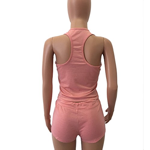 Women's 2 Piece Shorts Set Sexy Cotton Sports Tank Top High Waist Shorts Outfits Tracksuit Sweatsuits