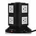 Safemore Power Strip 6-Outlet and 4 Smart USB Charging Station with 6.5-Feet Cord (Black+White)
