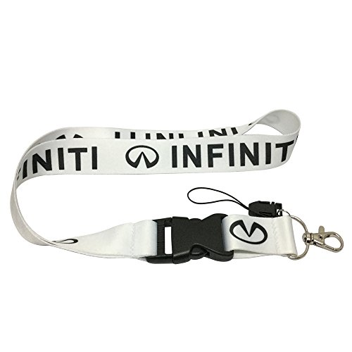 1pcs White Color USA Ship New Quick Release Neck Strap Lanyard Keychain Keyring Car Keys House Keys ID Badges Card For Infiniti Design