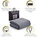 HomeSmart Products Weighted Blanket 15 lbs - Provides Medium Pressure - 400 Thread Count Cotton Blankets for Adults - Use as a Throw or Comforter - Grey 60x80