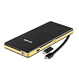Power Bank 15000mAh, Portable Charger Built-in Micro usb cable and Lightning Connector, VIVIS Li-Polymer External Battery Pack for iPhone, iPad, Samsung Galaxy, Tablet and More