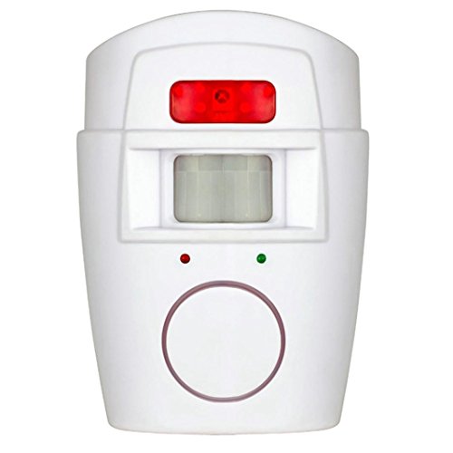 Chezaa Security Alarm,Wireless PIR Motion Sensor Alarm with 2 Remote Controls (White)