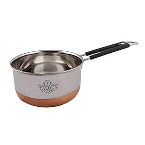Taluka Stainless Steel Copper Bottom Saucepan, 1 Litre, 6.8″ X 3.6″, Silver