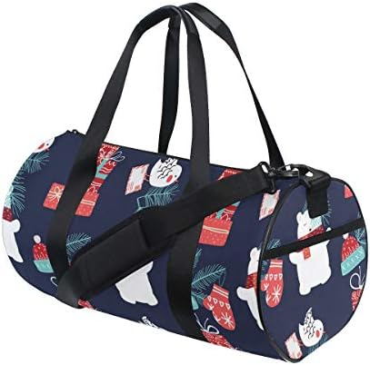 ボストンバッグ ダッフルバッグ かわいい 日本最大級の品揃え クリスマス ベア ジムバッグ 軽量 トラベルバッグ 大容量 2way肩掛け 防水 シューズ収納付き X 男女共用 折りたたみ 長45cm トート 幅23cm ポケット付き スポーツバッグ キャリーオンバッグ スポーツ