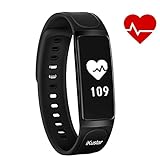 Fitness Tracker iKustar Smart Bracelet Pedometer Heart Rate Monitor Sleep Monitor Calorie Counter Pedometer Sport Activity Tracker With HD OLED Touch Screen for Android and IOS Smart Phone (Black)