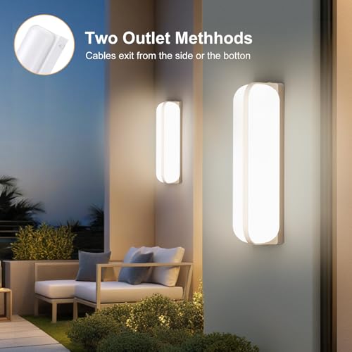 VivaLet Outdoor/Indoor Wall Light 20W 2000LM, Up & Down Lighting Wall Lamp, 4000K IP65 Outdoor Light for Humid Rooms, Balcony, Bathroom, Hallway, Basement, Garden, Toilet