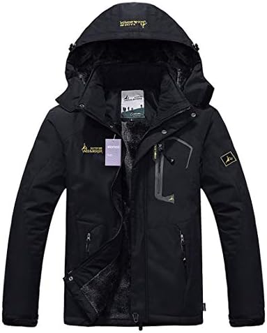 Alomoc Men's Winter Hiking Jacket Waterproof Softshell Snowboard Coats with Hood