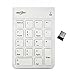 BATTOP 2.4G Portable Wireless Numeric Keypad for Laptop Notebook with Receiver&Built-in Receiver Storage-White