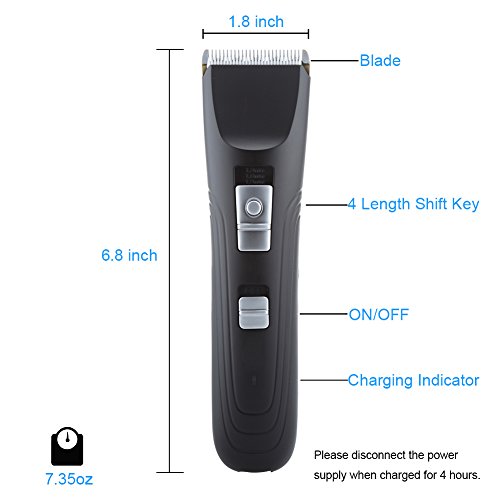 Pet-Clippers-URPOWER-Electric-Rechargeable-Pet-Grooming-Clippers-Pet-Grooming-Clipper-Kit-Pet-Hair-Trimmer-for-Dogs-and-Cats-with-4-Cutting-Lengths-2-Comb-Attachments-1-Stainless-Steel-Comb