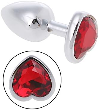 Upupo 1 Pc Novelty Aluminum Alloy Tail Trainer Toys for Couples - Heart Shape Rhinestone Beads - Good for Beginners or Advanced Users - Best Gifts for Girlfriend and Wife