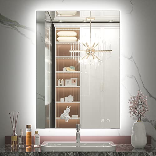 Keonjinn LED Bathroom Mirror 3 Color Dimmable Wall Mounted