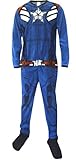Marvel Comics Captain America Winter Soldier Uniform Onesie Pajama for men