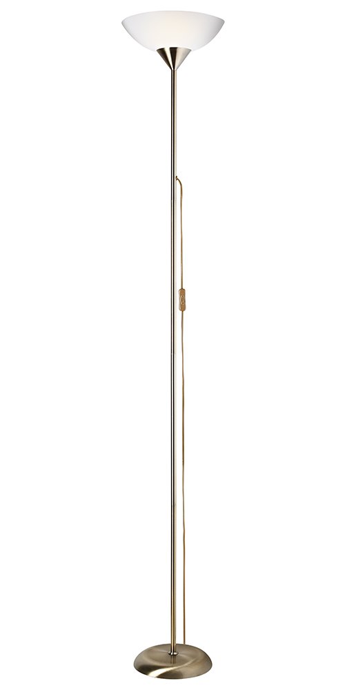 Stylish Antique Brass Plated Switched Floor Uplighter Lamp by Haysom